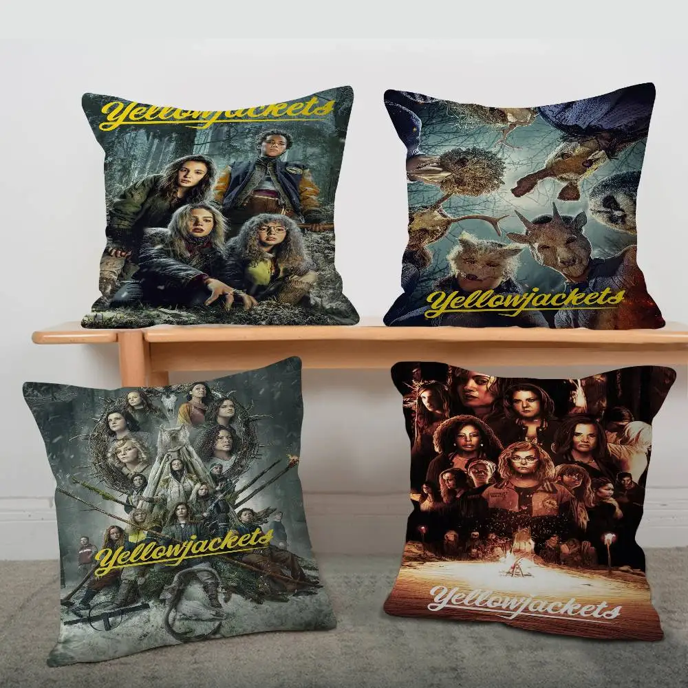 American TV Y-Yellowjackets Cushion Cover Car Throw Pillow Case For Sofa Car Christmas Gift 40x40cm 45x45cm