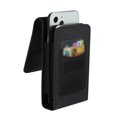 Universal Oxford Cloth Phone Pouch Holster Case Double Layer Phone Waist Bag with Metal Belt Clip for 4.5inch-6.5inch Phone