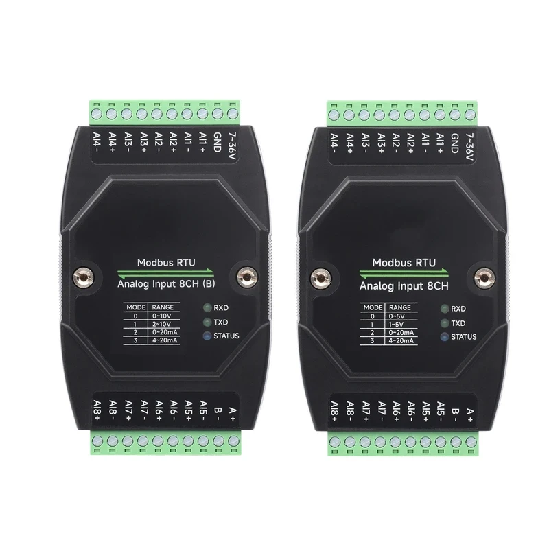 

Modbus RTU Analog Input 8-Channel Analog Acquisition Module Industrial Grade 12-Bit High-Precision Acquisition Support Current