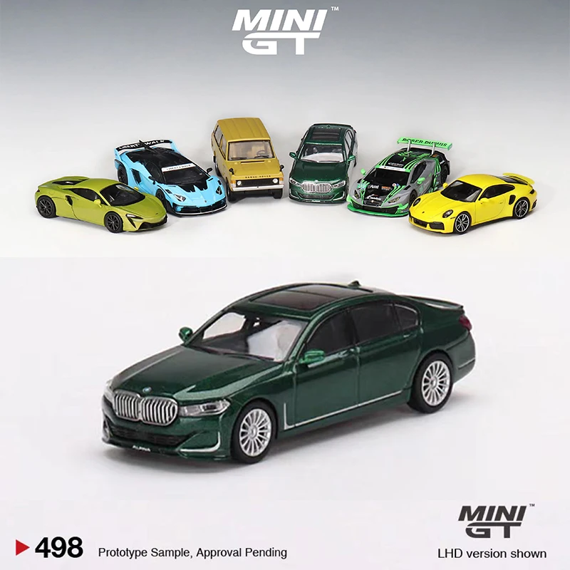 

MINIGT 1:64 Model Car Alpina B7 xDrive Alloy Vehicle #498 LHD Green Metallic