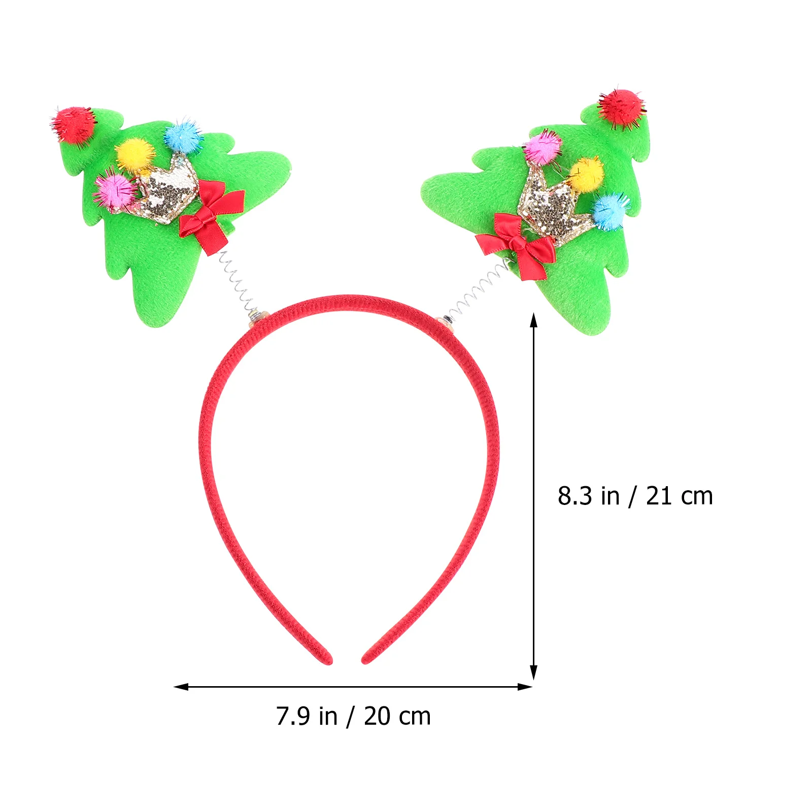2Pcs Christmas Hairband Girls Xmas Tree Hair Hoop Christmas Holidays Xmas Party Hair Accessories Headwear Children Headband