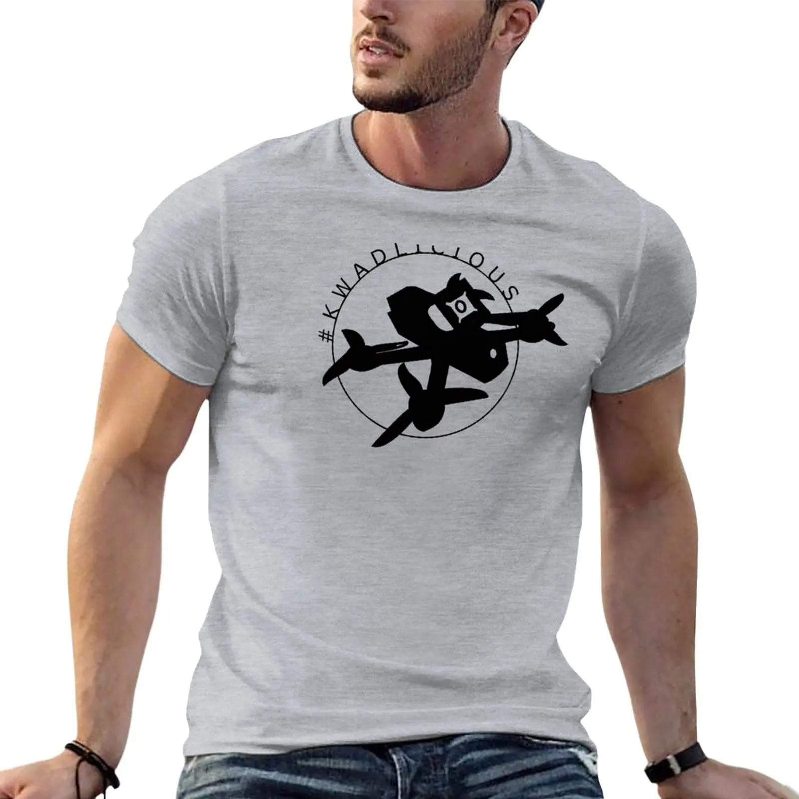 Kwadlicious Black - FPV - Freestyle Drone Racer T-Shirt T-shirt short Aesthetic clothing plain t shirts men