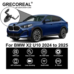 GRECOREAL 4K Dash Cam Front and Rear 2160P WiFi Car Dual Dashcam APP Control Easy Install Plug Play Compatible with BMW X2 U10