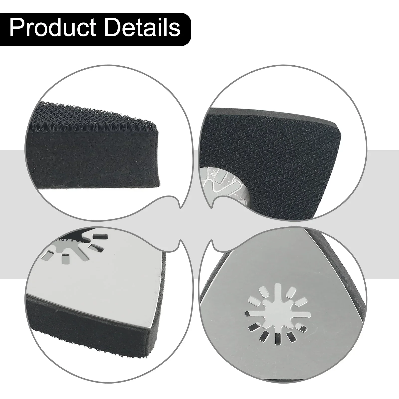 Professional Grade Sanding Pad For Oscillating Tools Perforated Design With Hook And Loop Attachment 80mm Triangular Shape