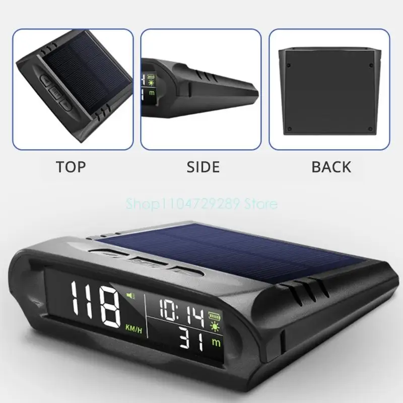 D8KE Automotive Solar Powered HUD Display with Automatic Brightness 1000mAh Battery Enhances Safety For Long Distance