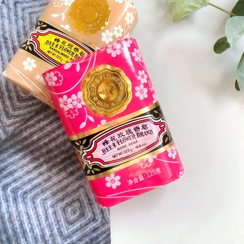 Bee Flowers Sandalwood Soap 125g Soap Bath Soapberry Mild Plant Soap Formula Jasmine Soap Rose Soap Shower Wash Face мыло