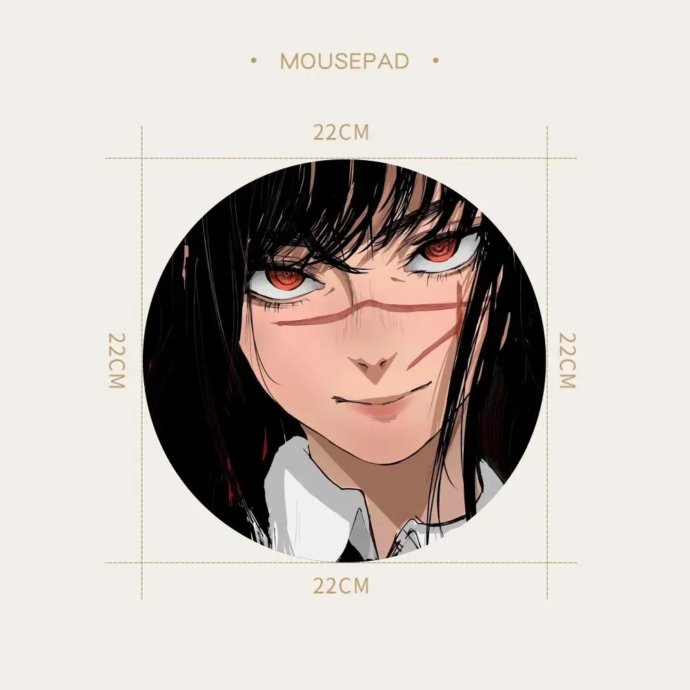 Anime Chainsaw Man Gaming Round XS Small Mousepad For PC Gamer Desktop Decoration Office 220x220mm Mouse Mat Deskmat Rug