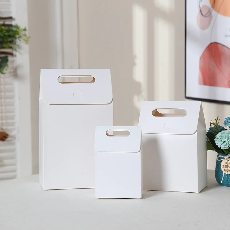 6/12 Kraftpapierboxen, Geschenkboxen mit Fenster, Faltbare Kartonboxen mit Griffen, Party-Geschenkboxen, Festivallieferungen – Detail 7