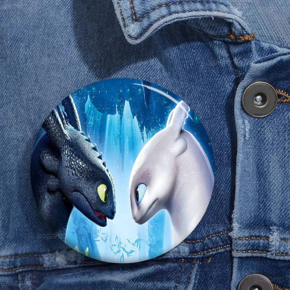 كيفية تدريب التنانين اللطيف الخاص بك 2025 دبوس زر ناعم مشرق مطبوعة أيقونة هدية للأصدقاء شارة طوق بروش التلبيب دبوس معدني