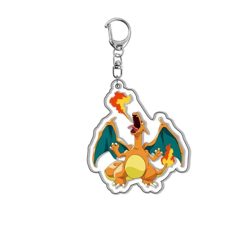 Cartoon Anime Pokemon Charizard Character Enamel Charm Earrings Pendant Homemade Keychain Necklace Acrylic Jewelry Accessories