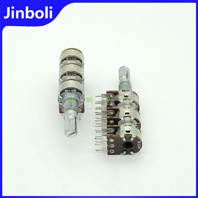 1PCS 12 Type 6 Link A50K B50K*6 6-link multi-channel Audio Volume Discharge potentiometer, Shaft Length 20MM