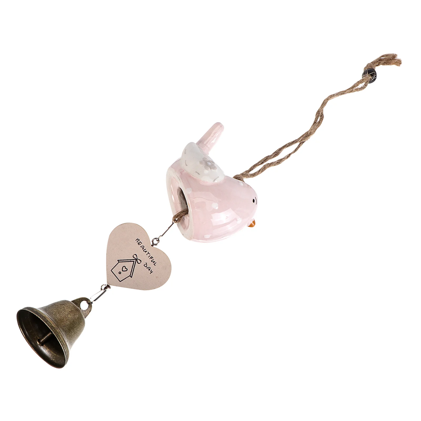 

Wind Chime Wall Hanging Metal Ceramic Bird Cage Design For Home Door Garden Window Balcony Patio Creative Wind Bell Pendant Home