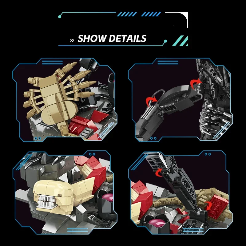 882PCS Alien Monster Building Blocks Classic Movie Robot Assemble Model Bricks Desktop Display Educational Toys Holiday Gifts