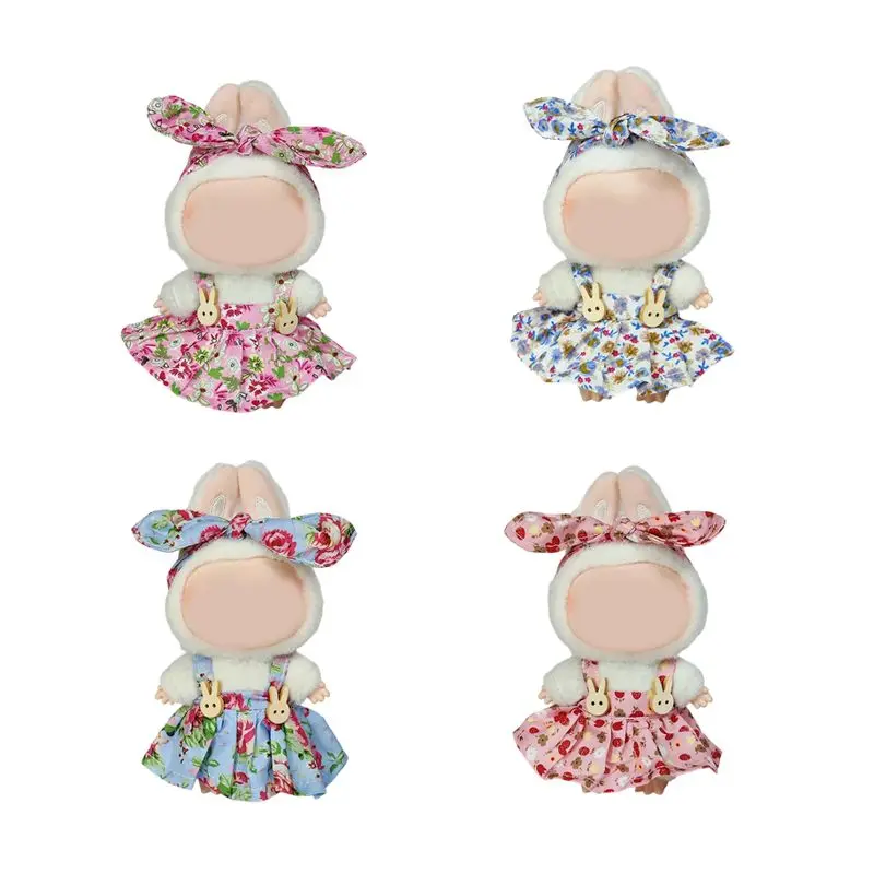 For Labubu Clothes - 15CM 6PCS Summer Doll Set | Cute DIY Dress Up Outfit with Adorable Accessories