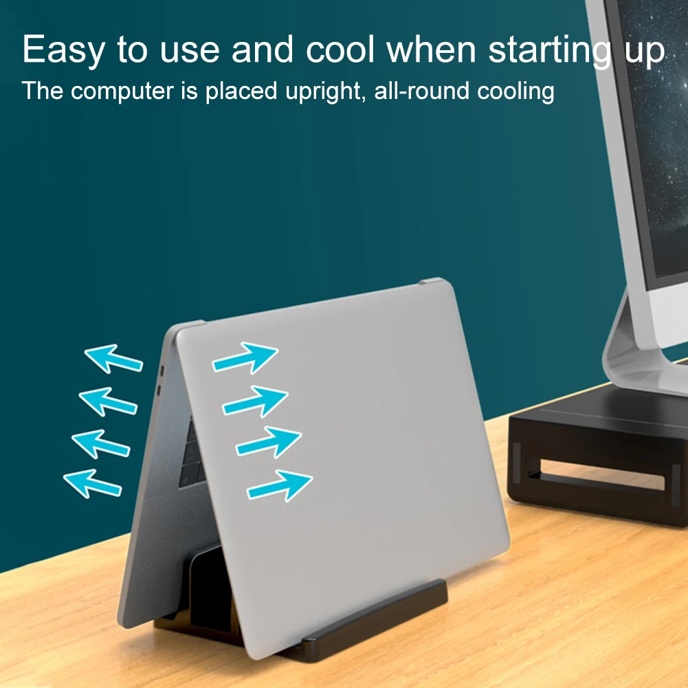 Вертикальная настольная подставка для ноутбука, компактный пластиковый нерегулируемый кронштейн для ноутбука MacBook Air/Pro, подставка для ноутбука, держатель для телефона