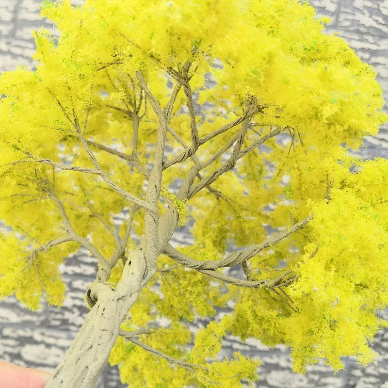 Modelo de árbol de Ginkgo de simulación, tronco de alambre de 10/15/23/28cm, mesa de arena, microárbol de paisaje, bricolaje, casa de muñecas, modelo de parque, decoración