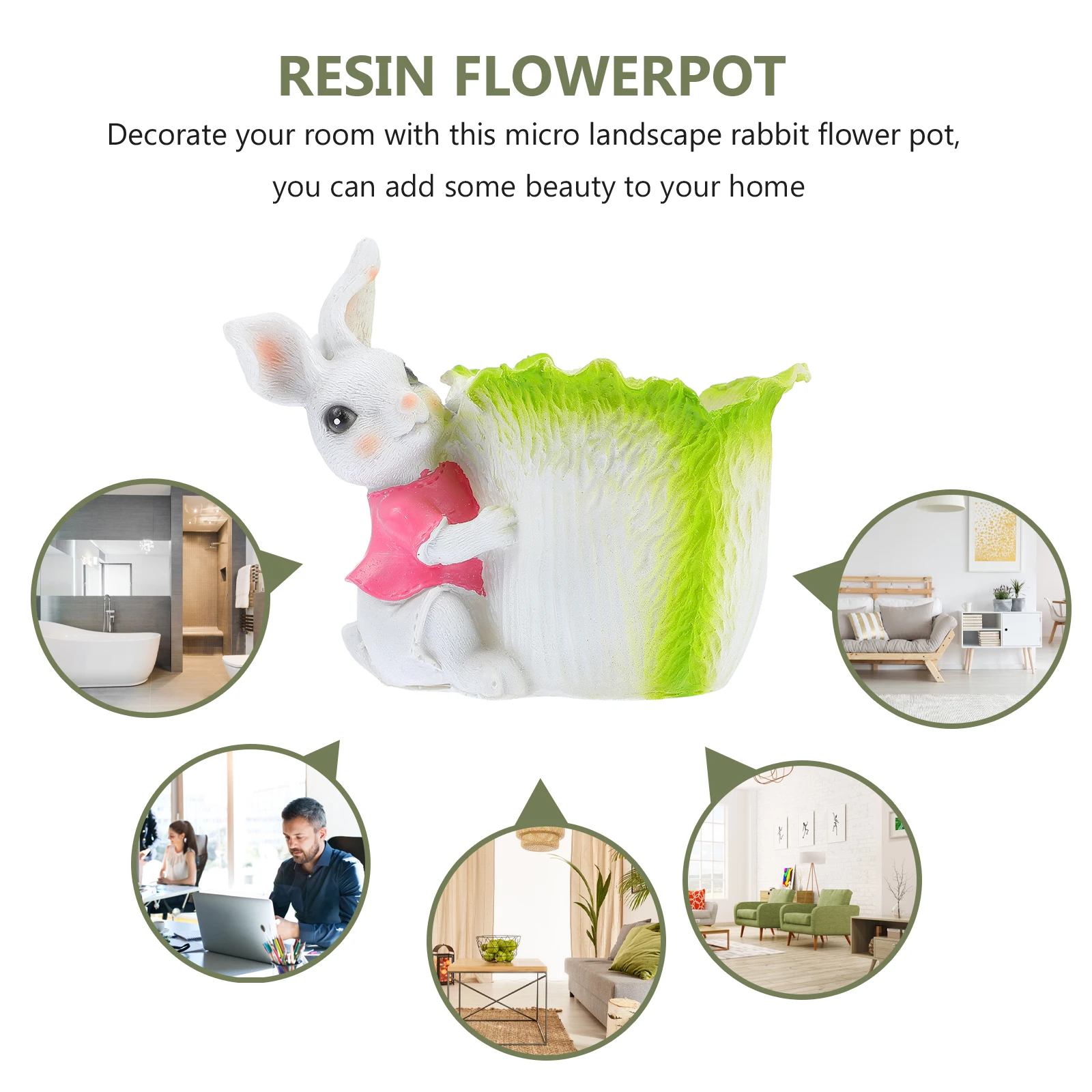 

Cute Cartoon Bunny Succulent Pot Safe Resin Material for Small Plants Home Decoration Rabbit Succulent Flowerpot