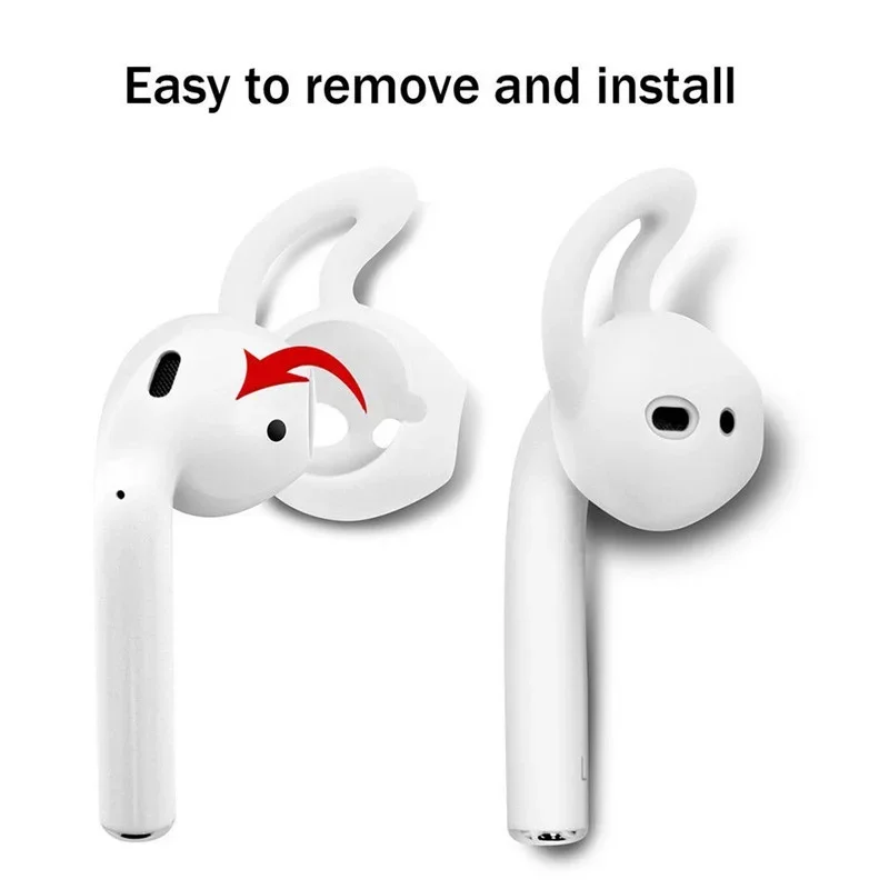 6 Pairs Earbuds Soft Silicone Cover for Airpods Protective Sleeve In-ear Anti-slip Earpods with Earhook Tips Earphones Cap