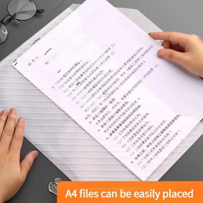 10 pcs File Folders Clear เอกสารกระเป๋าเอกสารโฟลเดอร์กระเป๋าเอกสารที่เก็บเอกสารเอกสารโรงเรียนอุปกรณ์การเรียนการจัดหา H8WD