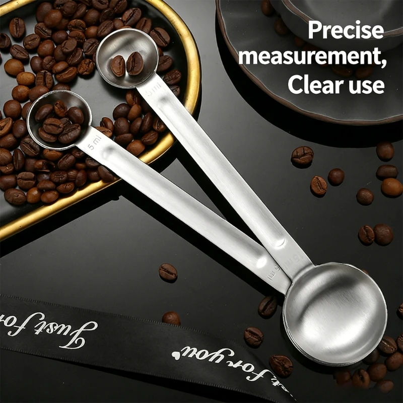  Stainless Steel Double Ended Coffee Measuring Spoon 5ml And 15ml Teaspoon For Perfect Measurements
