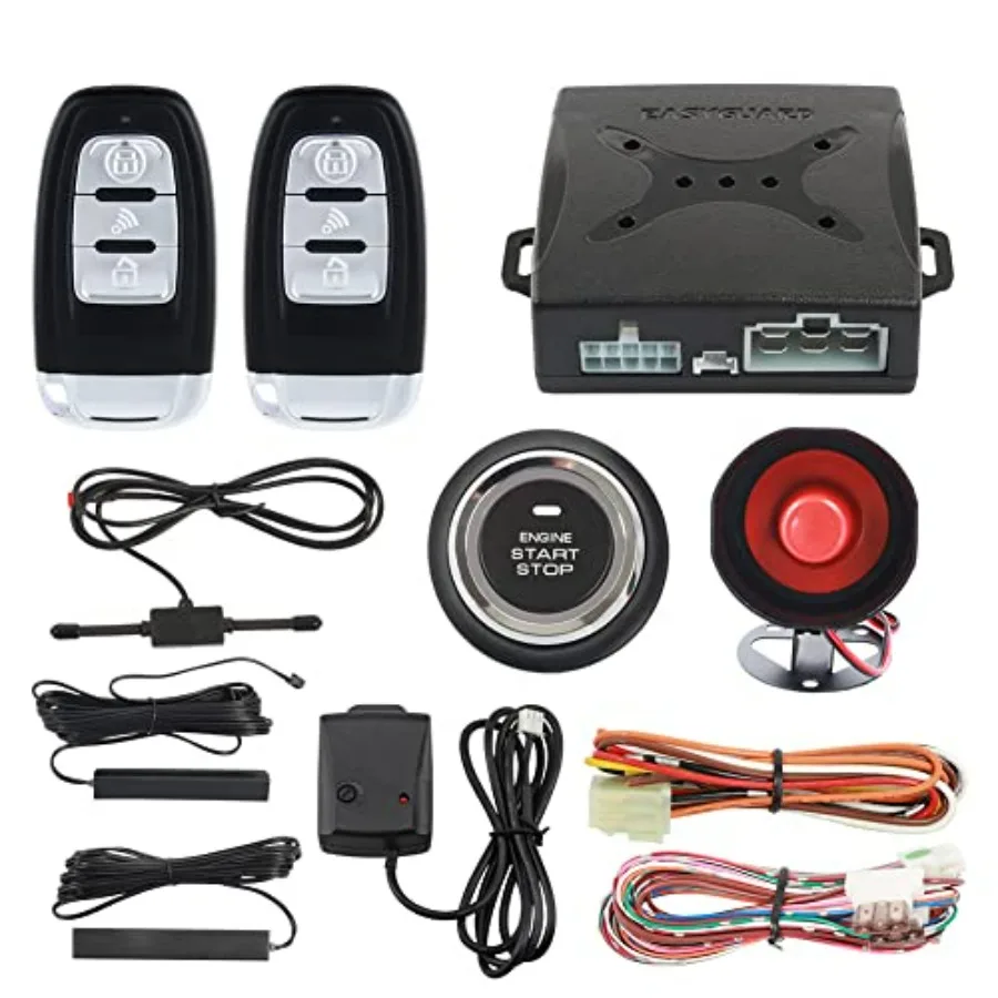 EC003-NS PKE car Alarm Proximity Entry Push Start Button Remote Engine Start Shock Alarm Warning DC12V