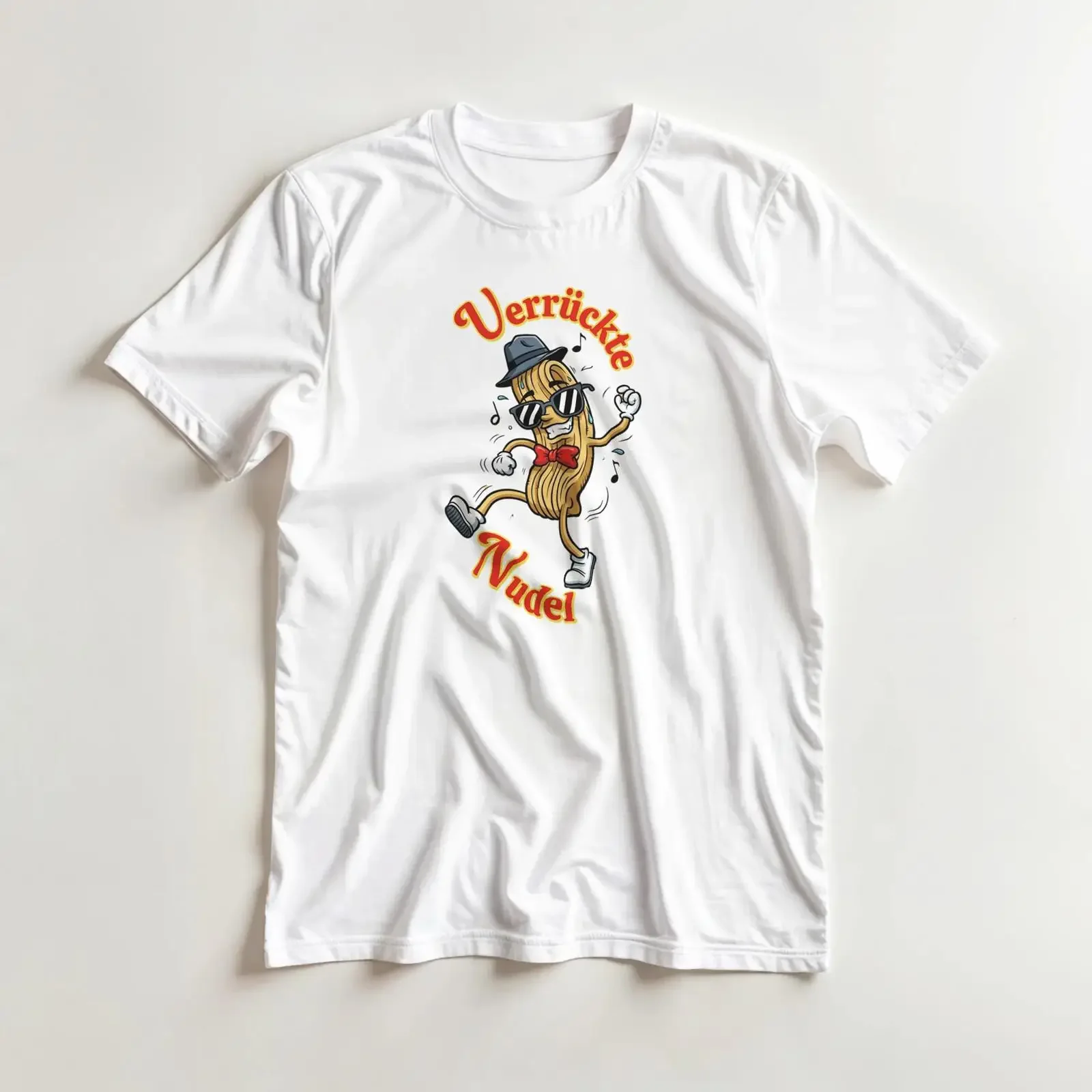 Crazy Noodle T Shirt Funny Pasta with Humor Fun Good Mood Sarcasm for Him Food vintage Washed fashion Top For Everyday Wear