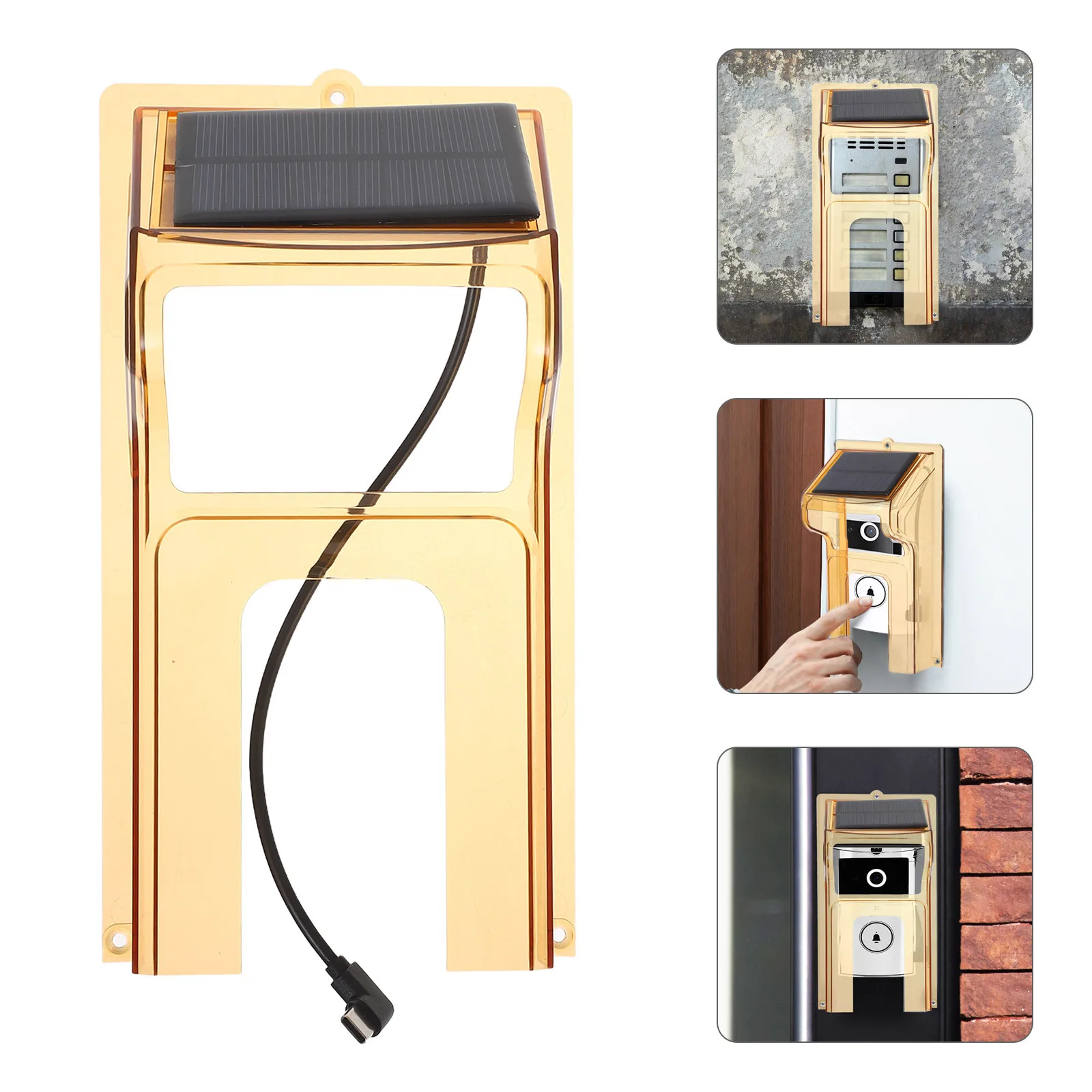 

Solar Powered Doorbell Rain Cover Waterproof Protector for Outdoor Visual Doorbell Weatherproof Shield Access Control System