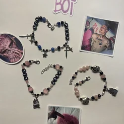 LIL PEEP charm bracelet - castles - star shopping - pink - black - blue- lil peep - gbc - friendship - duo - handmade - bracelet