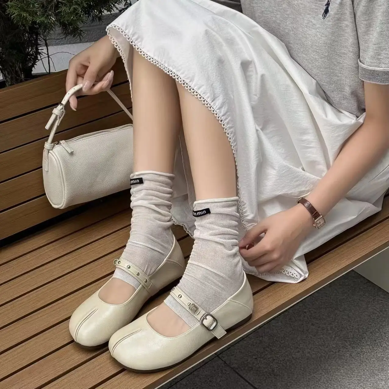 Summer Ballet Flats Buckle Mary Janes French Tabis 2026 New Women's Shoes Retro Round Casual Loafer