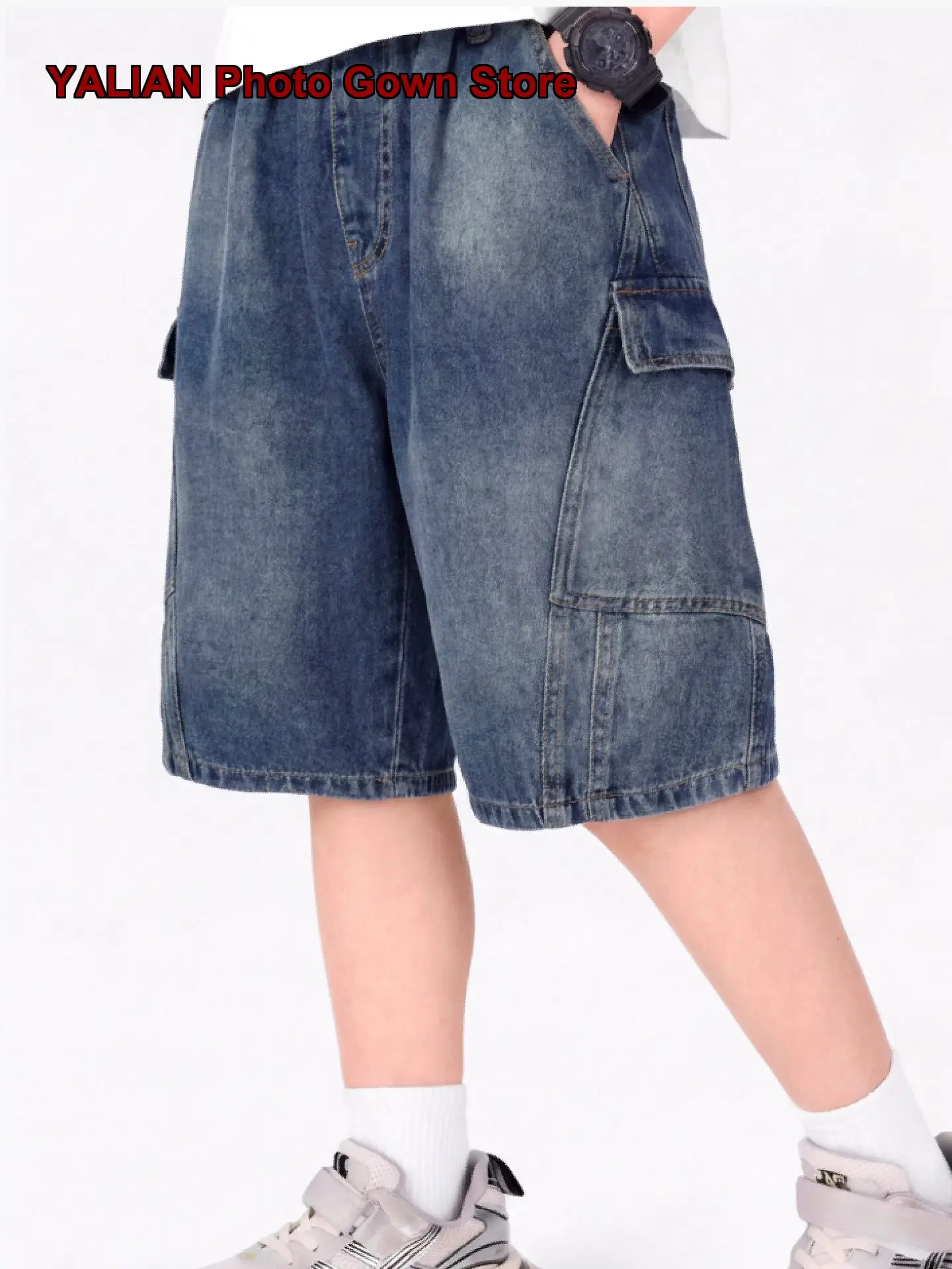 Boys Korean Style Capri Shorts Kids Summer Straight Leg Ice Silk Thin Relaxed Fit Toddler
