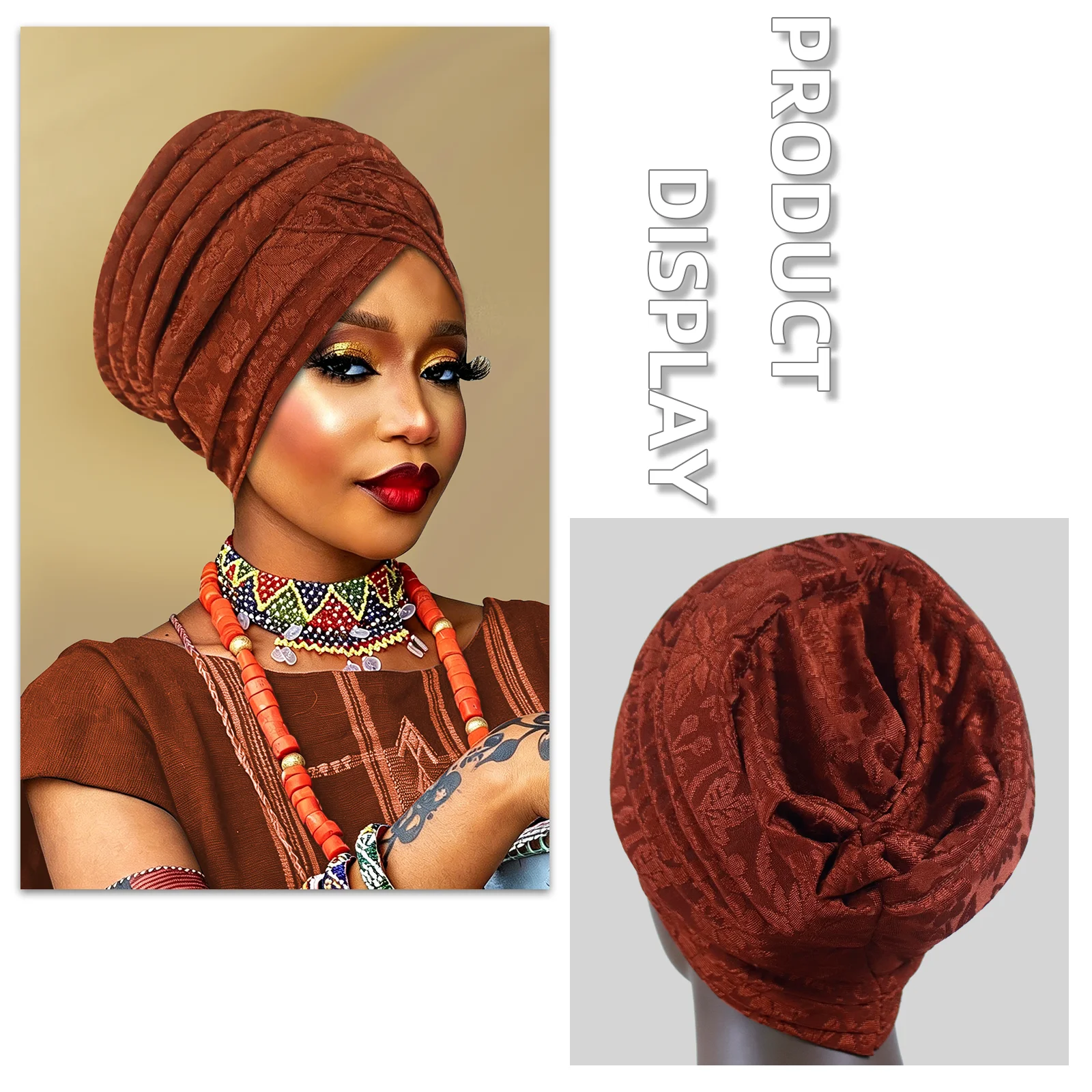 Gorro Turbante Nigeriano para Mujer, Gorro Africano Auto Gele, Pañuelo para la Cabeza, Hiyab Musulmán, Gorro, Pañuelo para la Cabeza, Geles para Boda, Accesorios para la Cabeza