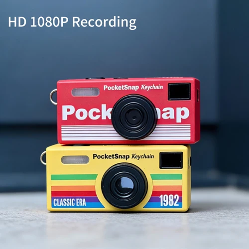 Imagen 2 del producto Mini cámara retro con llavero, grabadora HD 1080P, cámara con pulgar, Flash incorporado 70.2 °   Cámara CCD con lente gran angular y pantalla LCD TFT