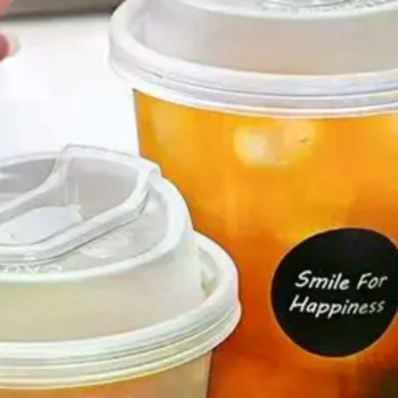 10pcs Transparent Coffee Cups With Lids U-shaped Disposable Cups For Hot Drink Milk Tea Takeaway Beverage Cups
