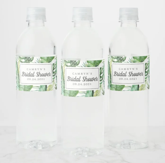 24pcs Custom name Wedding Water Bottle Labels Girl birthday party Rustic Pink Flower Custom Water Bottle Labels decoration