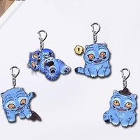 4PCS Rumi Zoey KPop Demon Hunters Cosplay Key Ring Acrylic Key Chain Cute Tiger Keyring Pendant Accessories Phone Chain Gifts