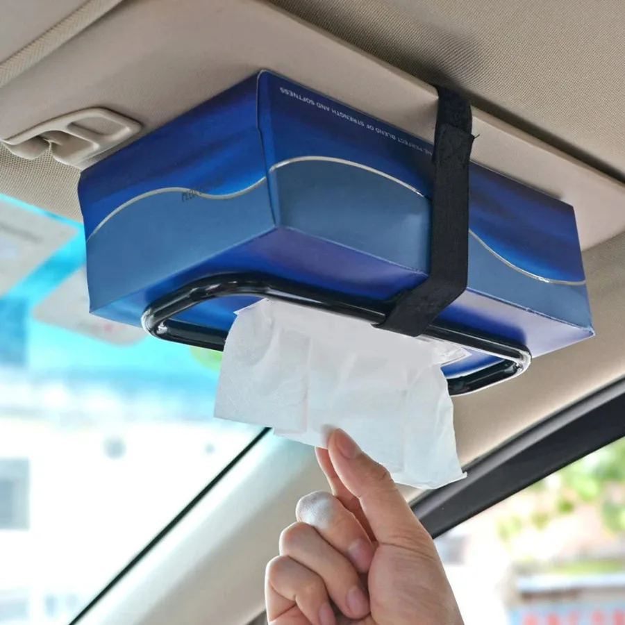 

1Pc Auto Interior Tissue Holder Organiser Belt Storage Sun Visor Tissue Box Holder Paper Napkin Seats Back Bracket Accessories