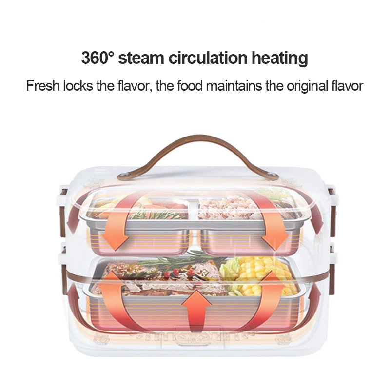 110V/220V Lunch Box Food Container Portable Electric Heating Insulation Dinnerware Food Storage Container Bento Lunch Box