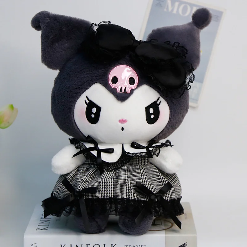 25 ซม.Kuromi My Melody Lolita Gothic Plush ของเล่นการ์ตูนตุ๊กตา Plushie หมอนตกแต่งห้องเด็กของขวัญวันเกิด