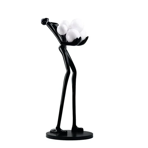 

Creative Modern Hotel Lobby Living Room Sculptured Ornaments Home Decoration Character Holding Ball Humanoid Art Floor Lamp