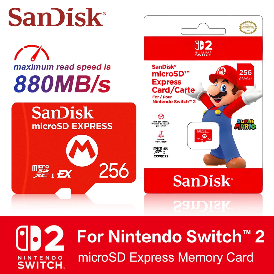256GB SanDisk microSDXC Card for Nintendo Switch 2