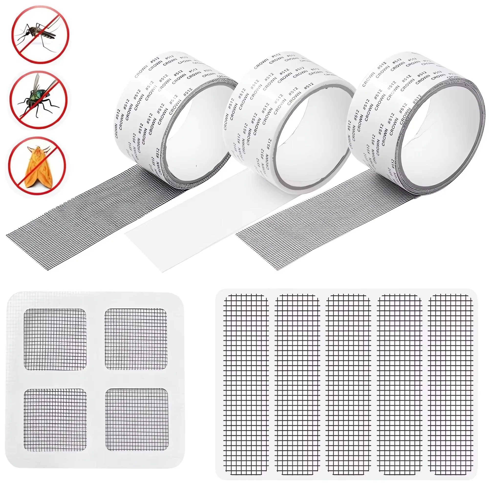 Window Screen Repair Tape Self Adhesive Mesh Tape Net Door Fix Patch Anti Insect Mosquito Mesh Broken Holes Repairing