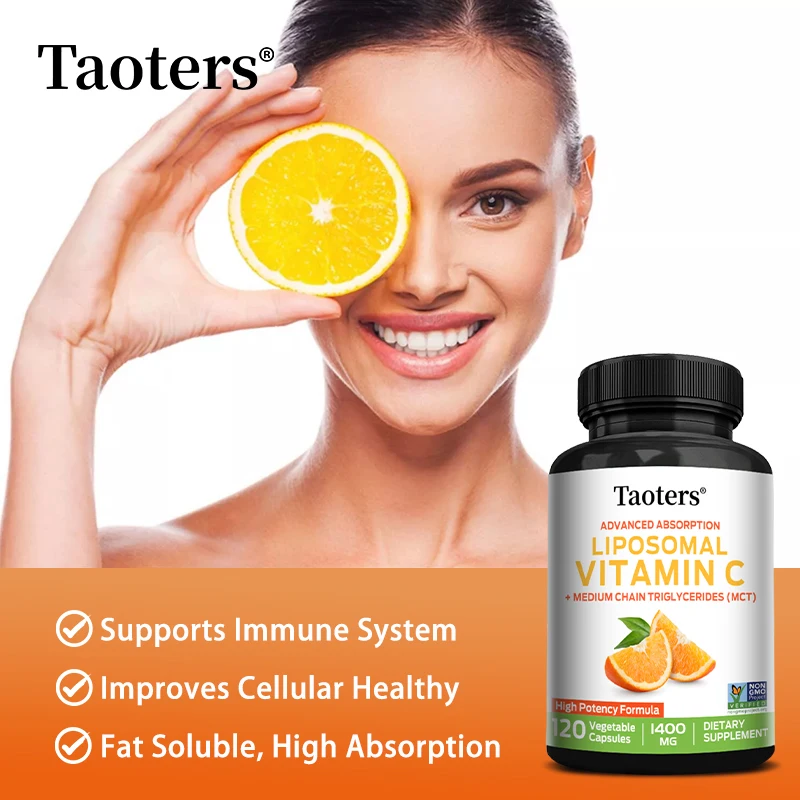Liposomal Vitamin C 1400mg - Promotes Collagen Production, Immune Support, Powerful Antioxidant