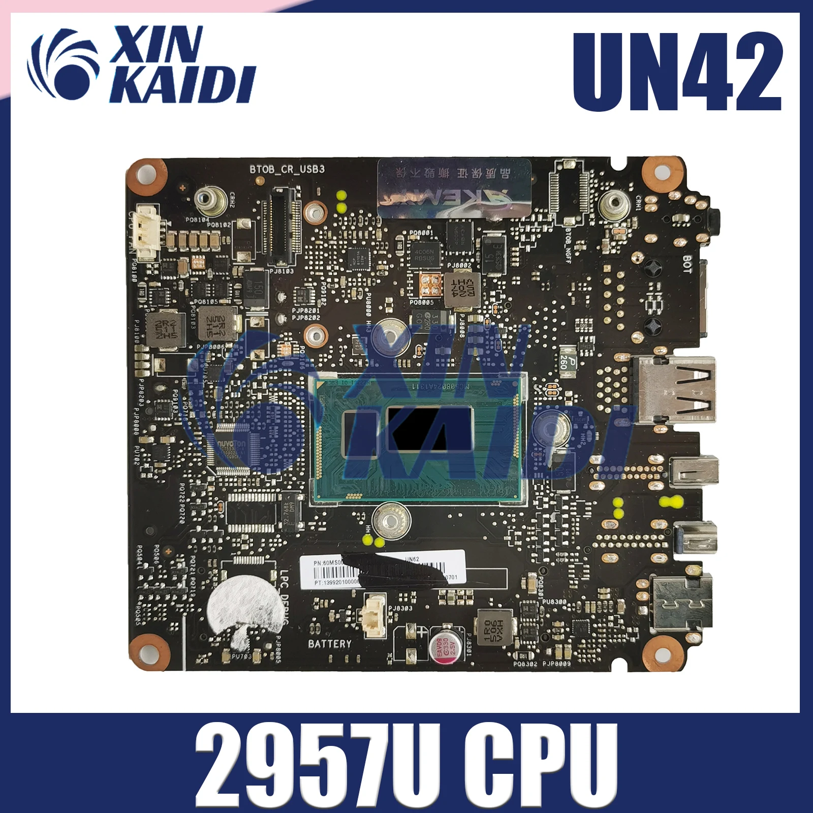 Placa base para portátil UN62 para ASUS VivoMini UN62 UN62V UN42 placa base para ordenador portátil con CPU 2957U UMA 100% trabajo de prueba