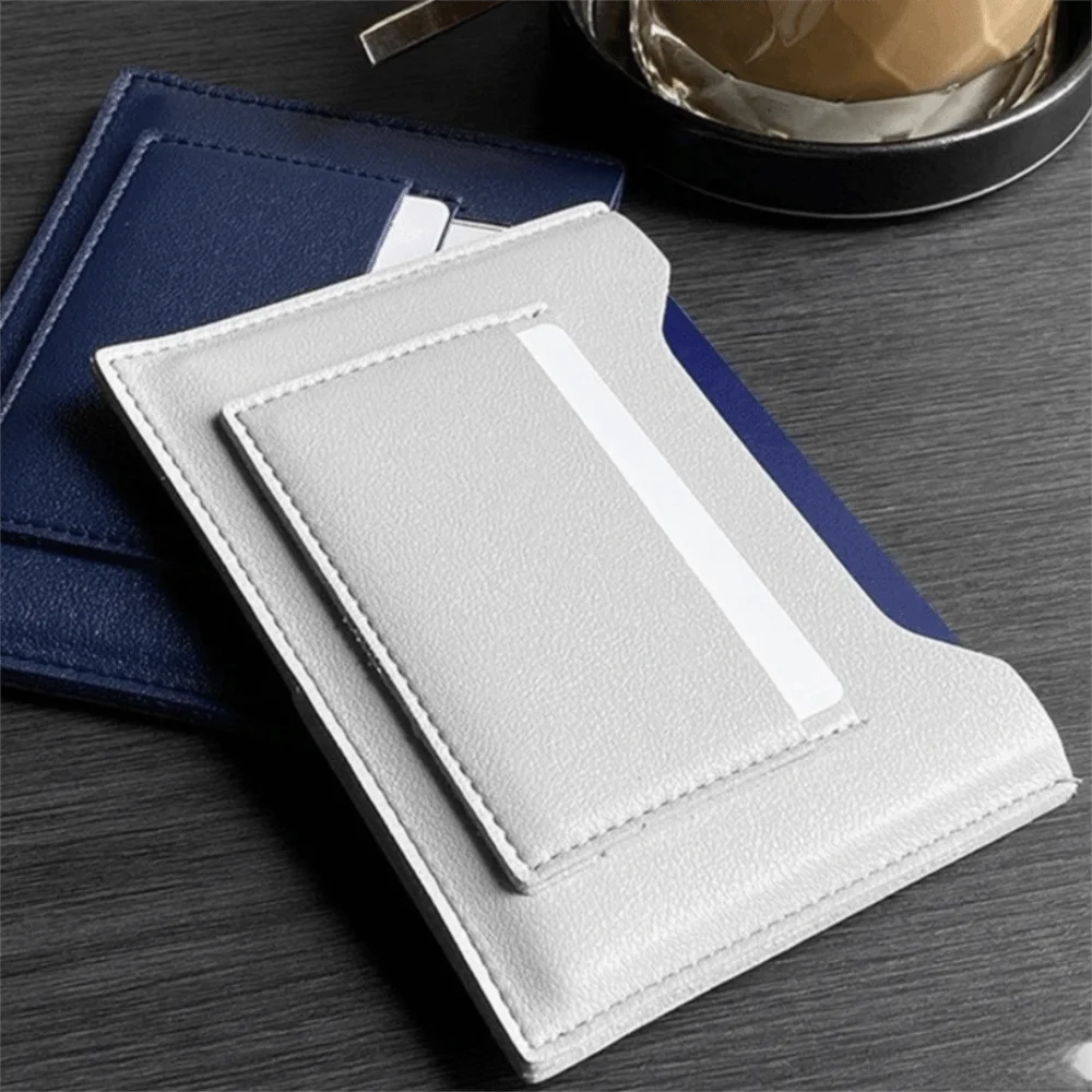 غطاء جواز سفر محمول بلون واحد، حامل بطاقات من جلد البولي يوريثان، مشبك جواز سفر متعدد الوظائف، مجلد تذكرة للسفر