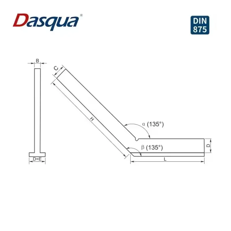 Dasqua 135 Degree Stainless Steel Satin Chrome Square Easy Reading