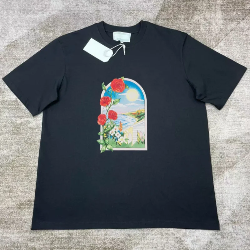 

Top Grade 1:1 Casinoblank Morocco Rose Gate Printed Women Men Unisex T shirts tees Oversize Men Cotton T shirt
