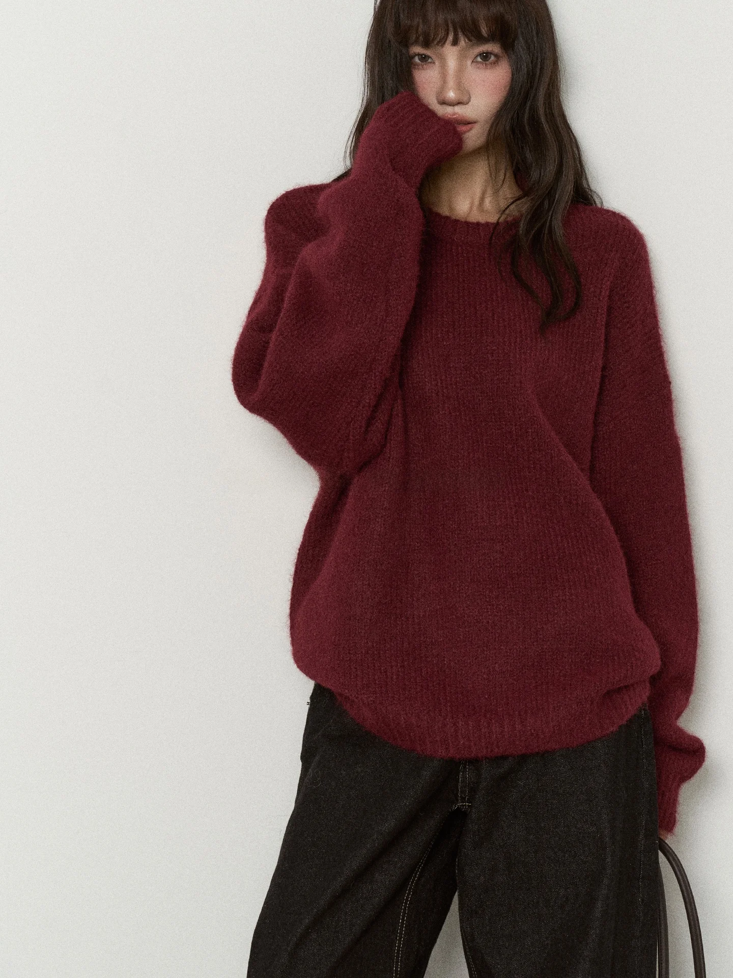 

Flower7 Lazy Sle Casual Loose Woolen round Ne Pullover Sweater Women's Autumn Winter Comfortable Warm Knitted Top