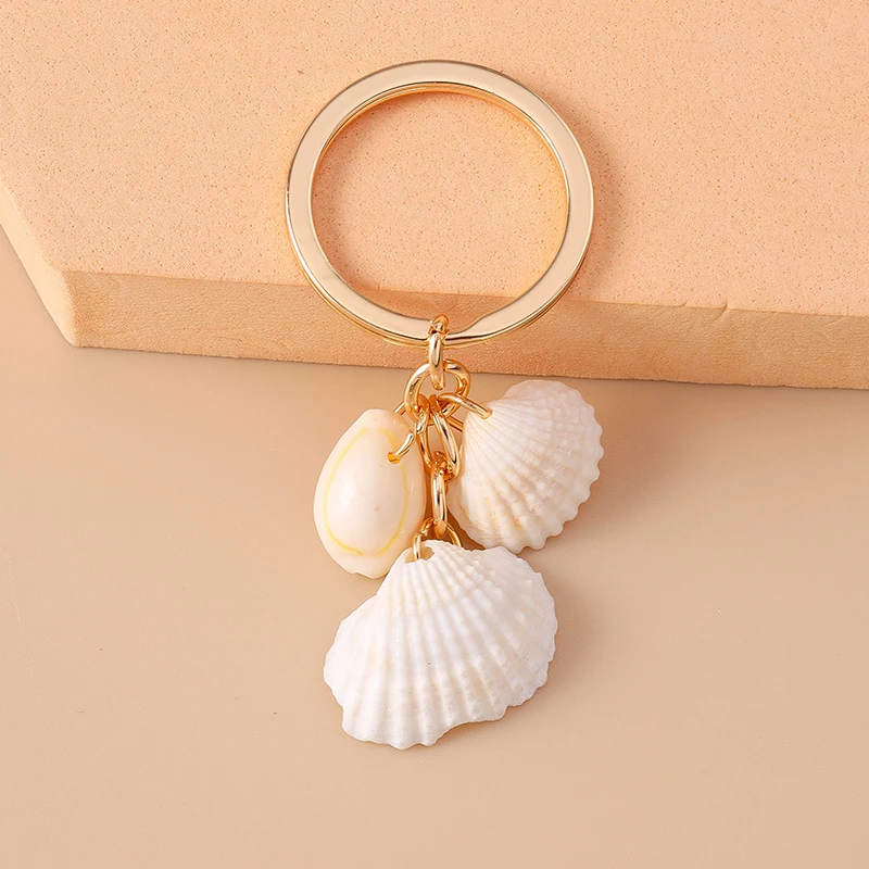 Modischer Sommer-Strand-Muschel-Schlüsselanhänger für Autoschlüssel, Souvenir-Geschenke, Damen- und Mädchen-Handtaschenanhänger, Schlüsselringe, DIY-Schmuckgeschenke – Detail 3