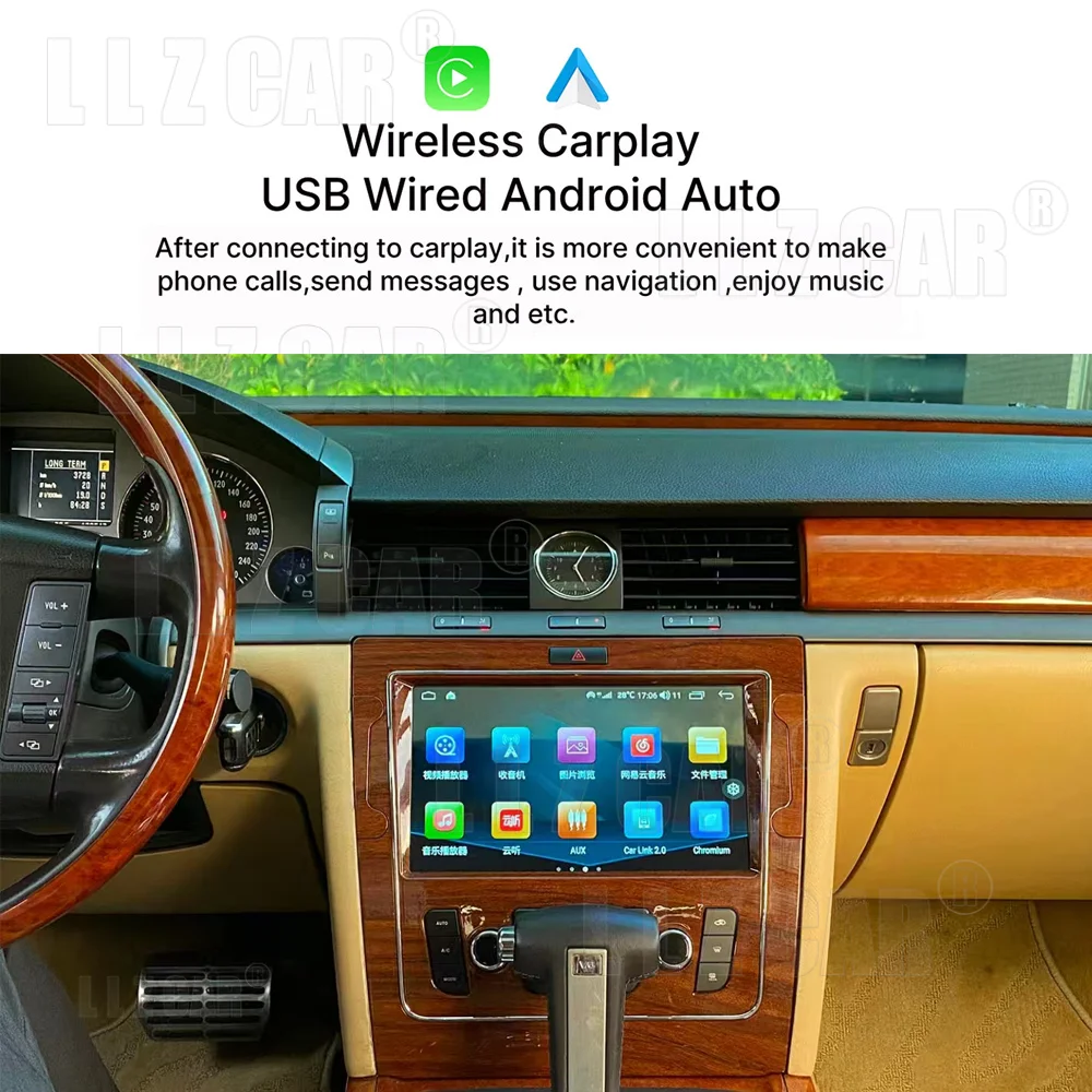 9 Inch IPS Android 14 Car Radio with AI Voice, GPS - For VW Phaeton 2005-2015, Right peptide Multimedia Head Unit