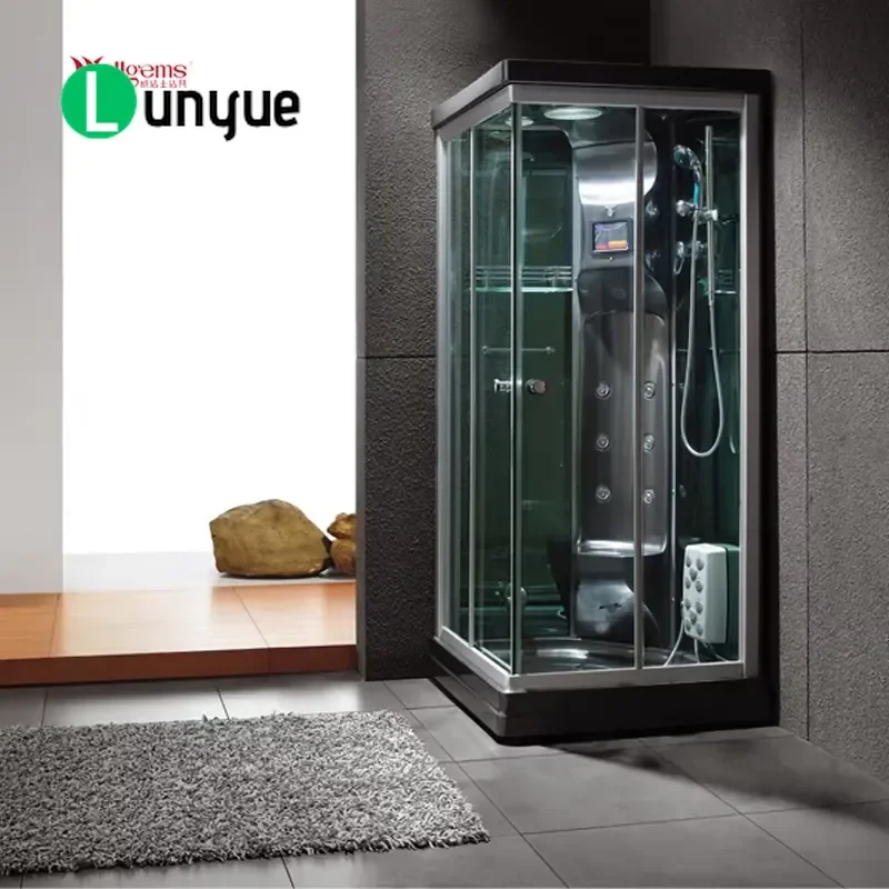 Modern Single Acrylic Shower Cabin with Hammam Steam Room Skylight and Computer Control Panel for Home Bathroom Spa Wellness